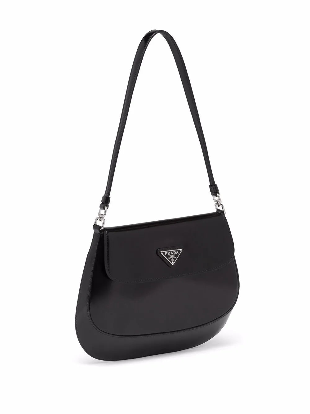 Sculpted Triangle-Accent Shoulder Bag