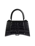 Croc-Embossed Structured Hobo Bag
