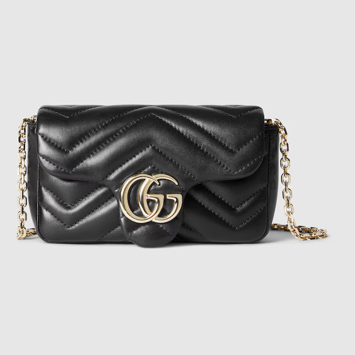Veloura Marmont GG Mini Crossbody Bag Black