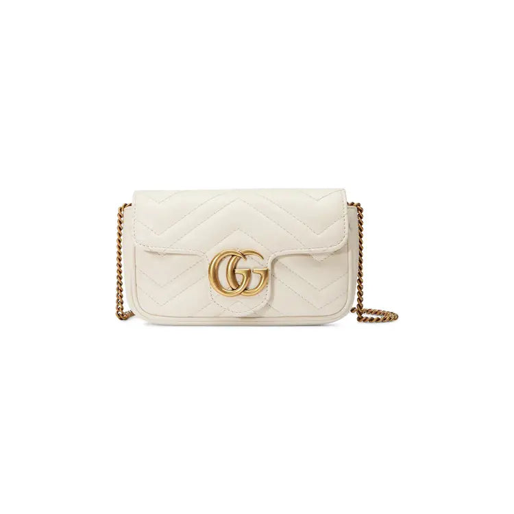 Veloura Marmont GG Mini Crossbody Bag White
