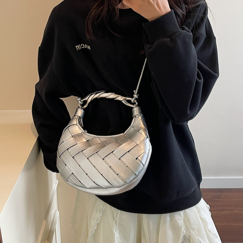 Woven Crescent Luxe Bag