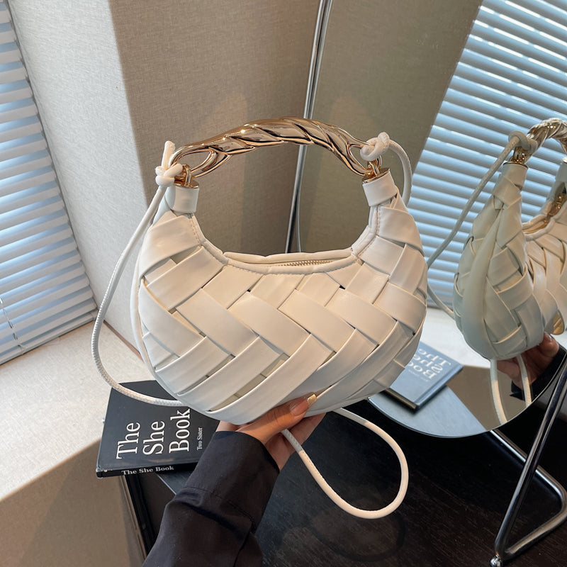 Woven Crescent Luxe Bag