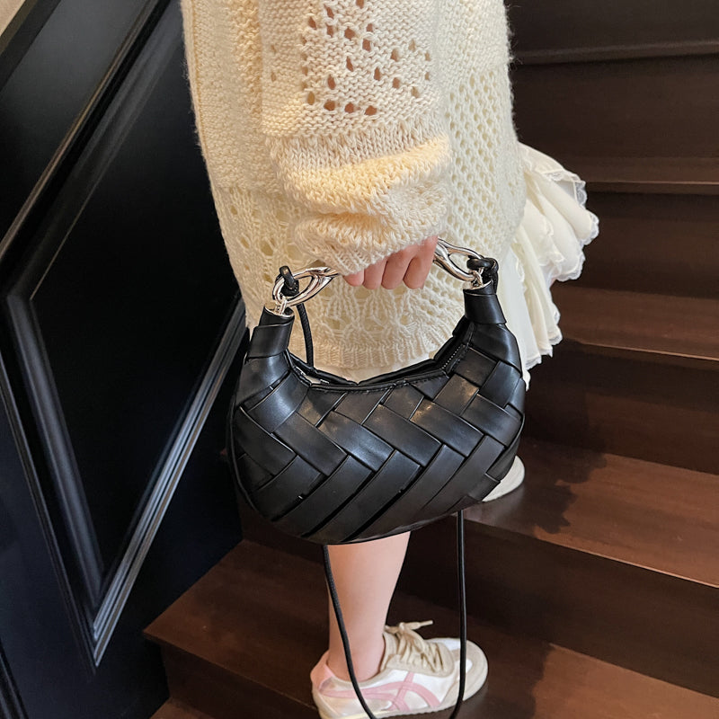 Woven Crescent Luxe Bag