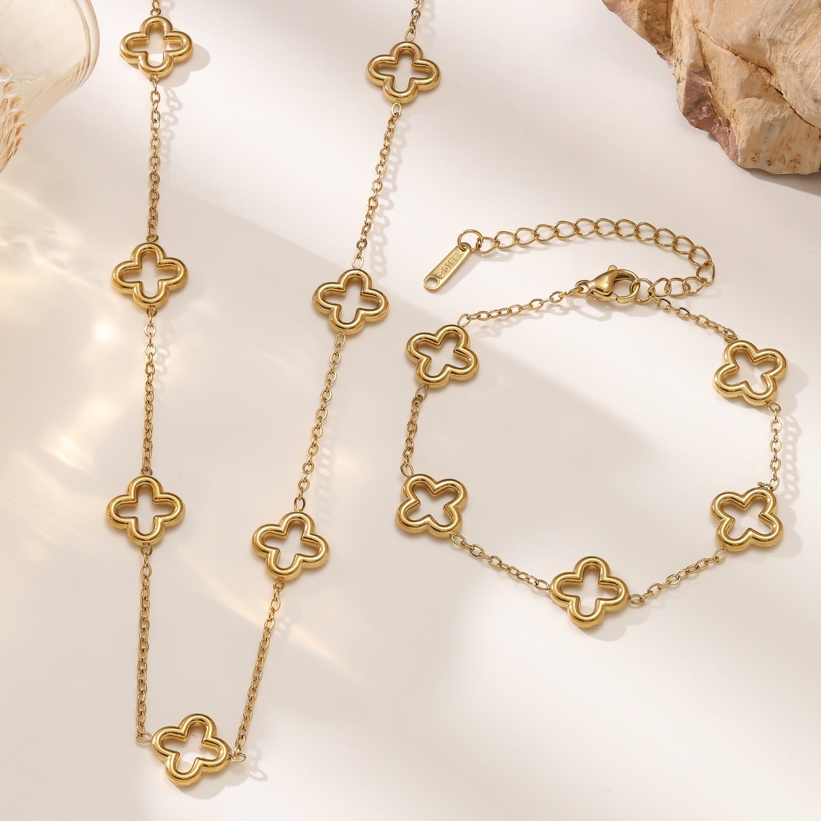 Luxe Clover Necklace & Bracelet