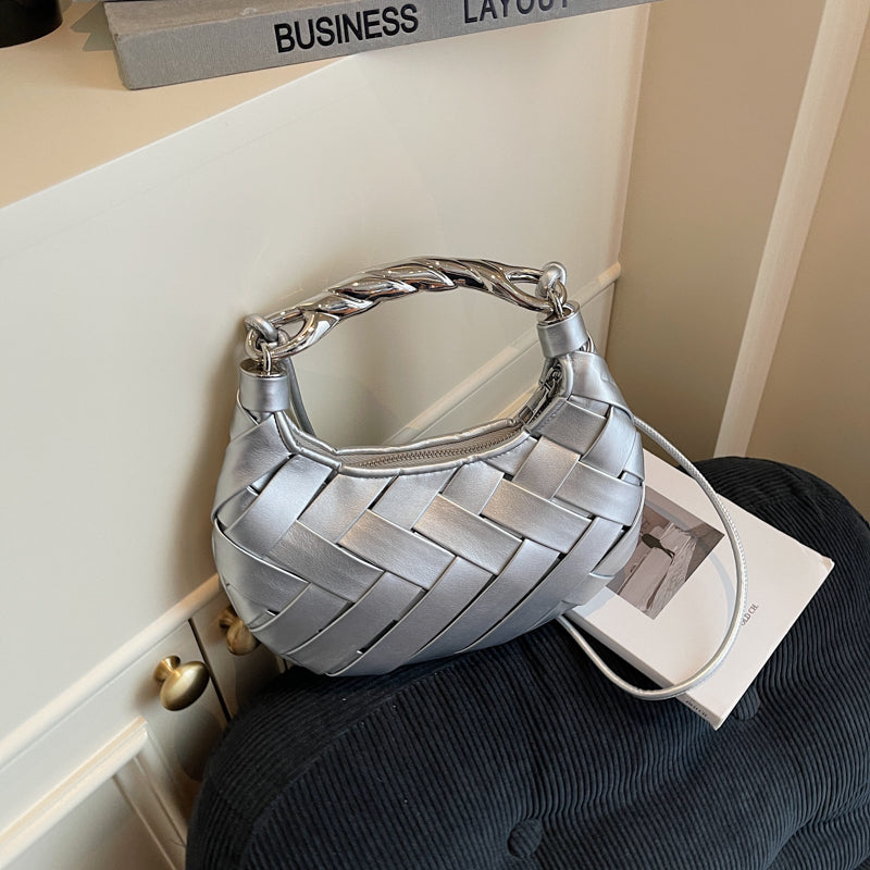 Woven Crescent Luxe Bag