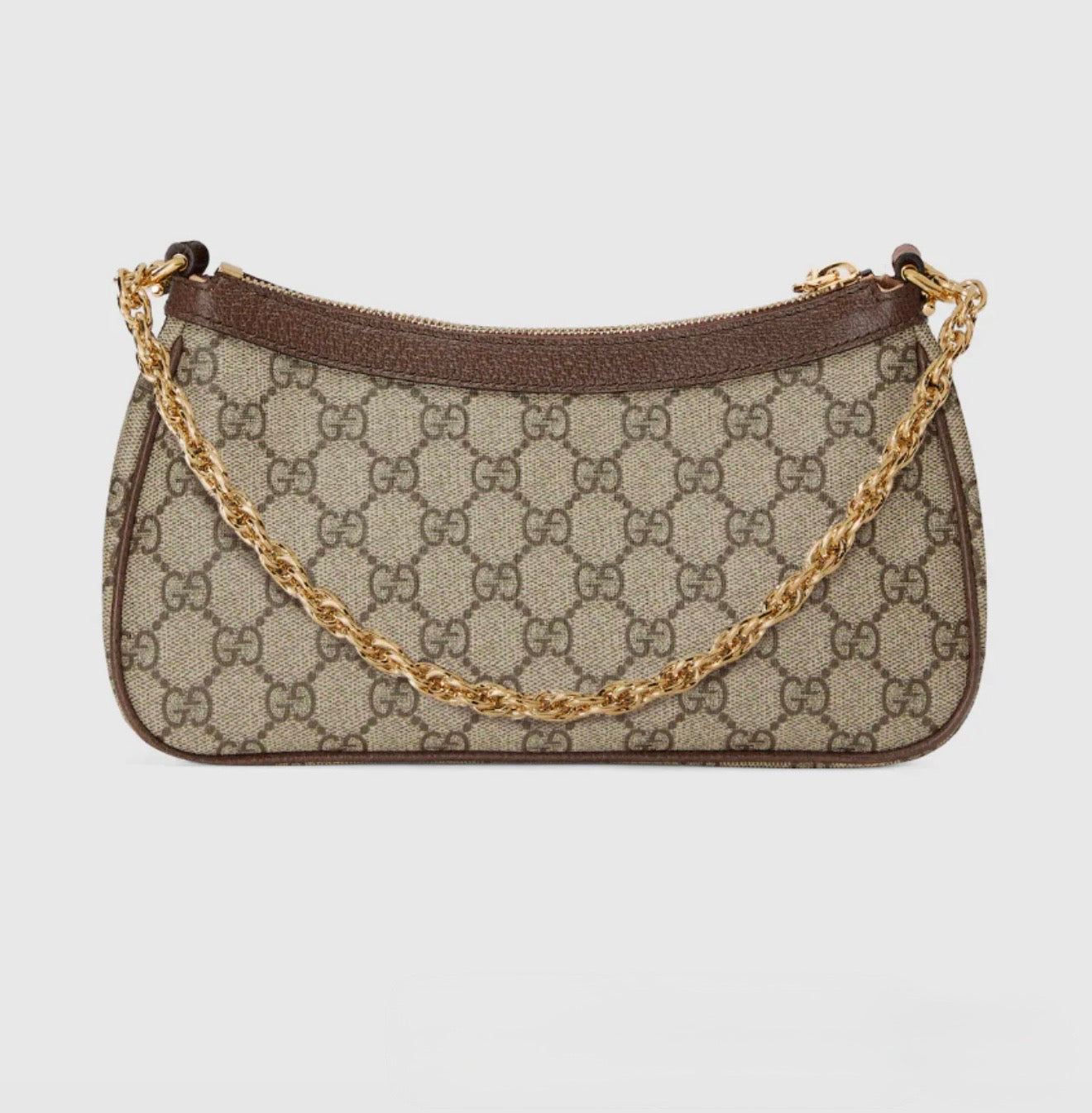 Monogram Chain Shoulder Bag (Brown)
