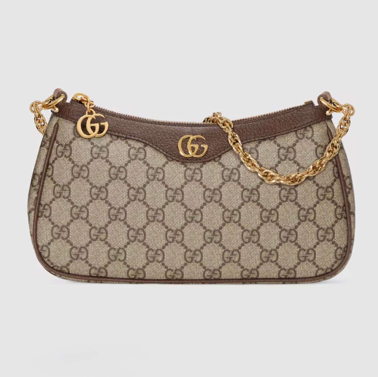 Monogram Chain Shoulder Bag (Brown)