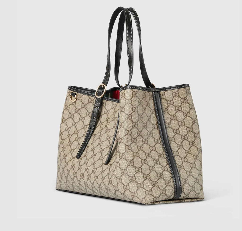 Velmara Signature Tote (Beige/Dark Blue)