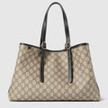 Velmara Signature Tote (Beige/Dark Blue)
