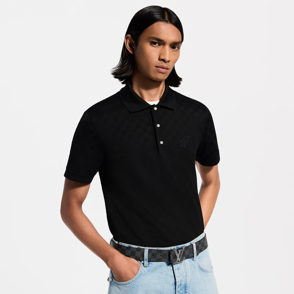 Noir Monogram Edge Belt