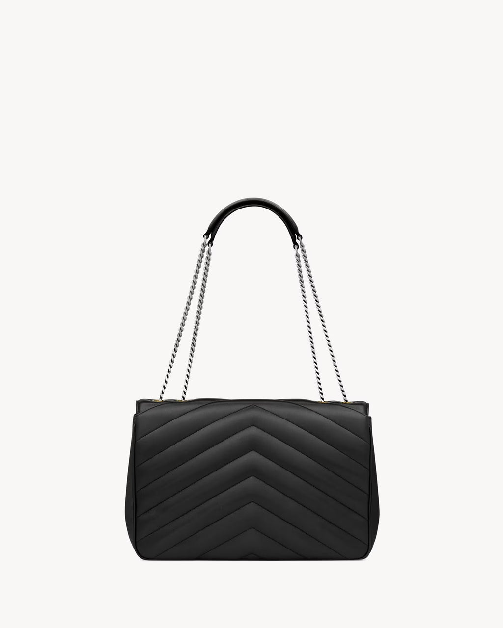 Nouvelle Quilted Shoulder Bag 31 CM (Black Silver Logo)