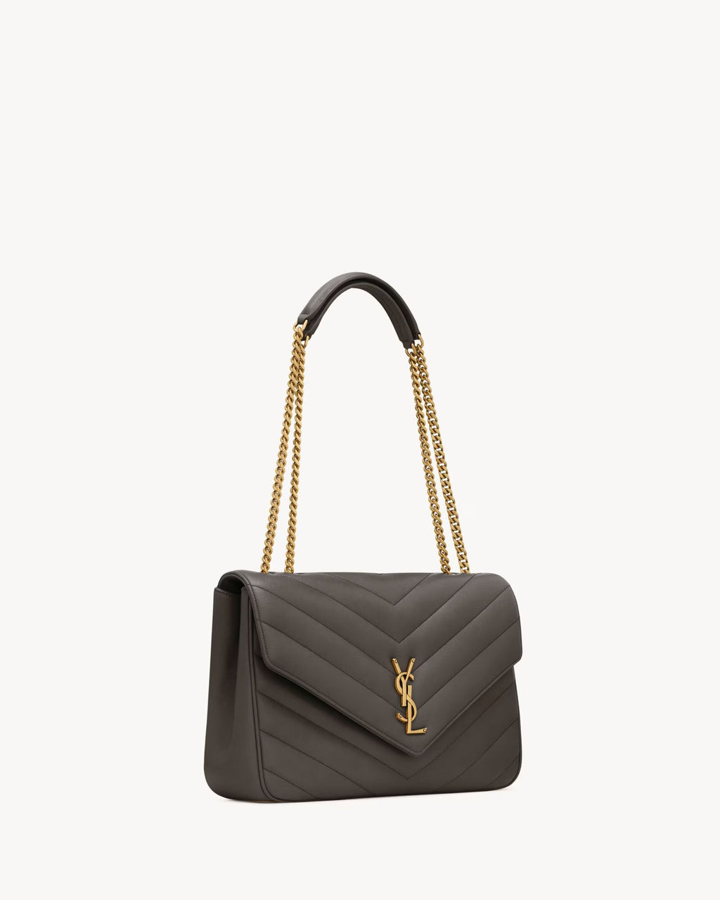 Nouvelle Quilted Shoulder Bag 31 CM (Gray Gold Logo)