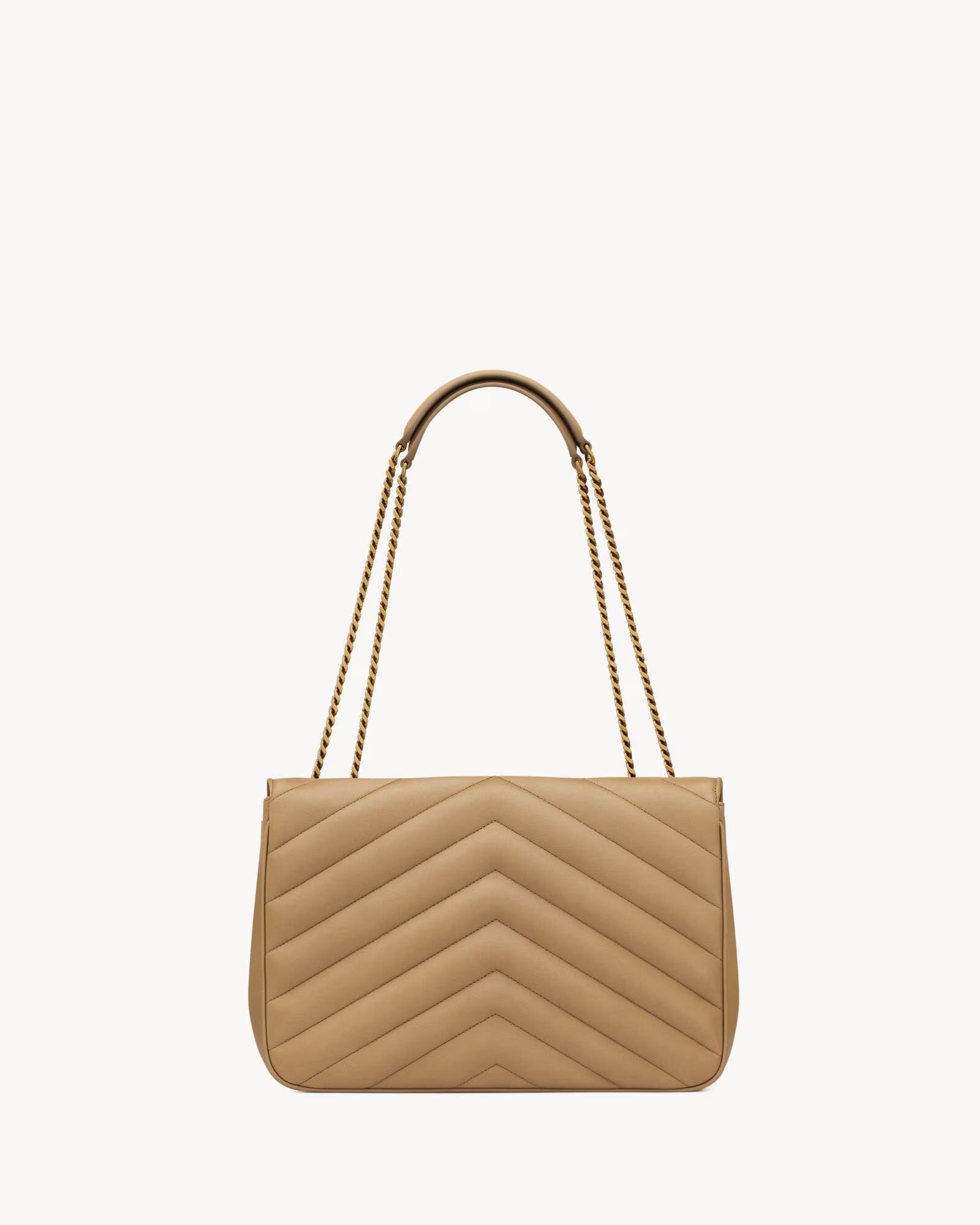 Nouvelle Quilted Shoulder Bag 31 CM (Brown Gold Logo)