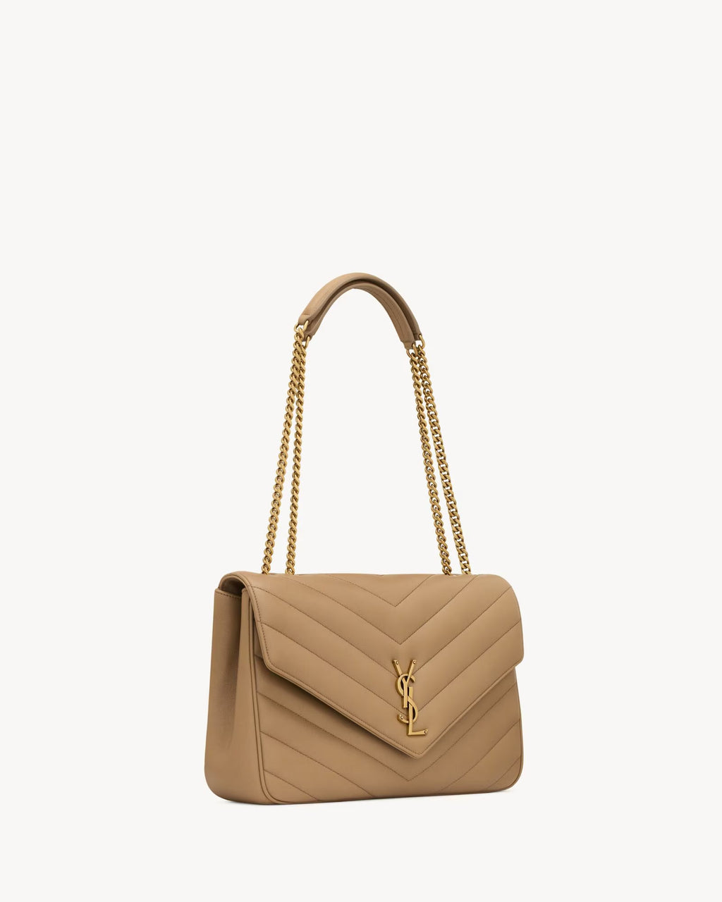 Nouvelle Quilted Shoulder Bag 31 CM (Brown Gold Logo)