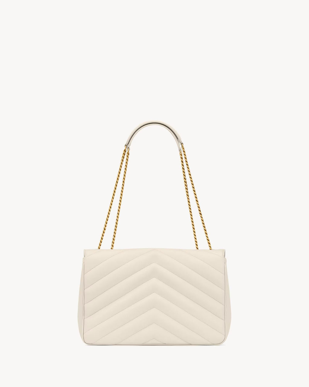 Nouvelle Quilted Shoulder Bag 31 CM (White Gold Logo)