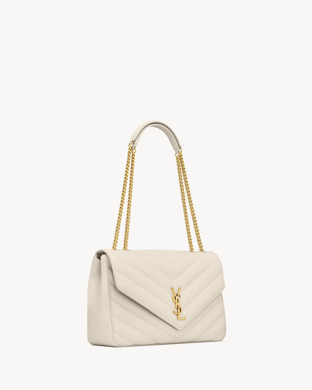 Nouvelle Quilted Shoulder Bag 31 CM (White Gold Logo)
