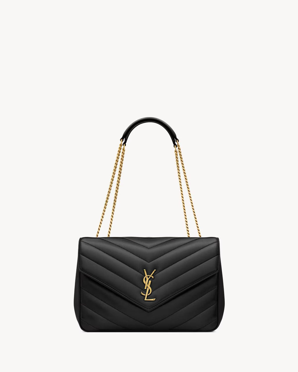 Nouvelle Quilted Shoulder Bag 31 CM (Black Gold Logo)