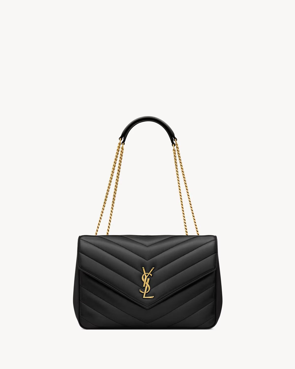 Nouvelle Quilted Shoulder Bag 31 CM (Black Gold Logo)