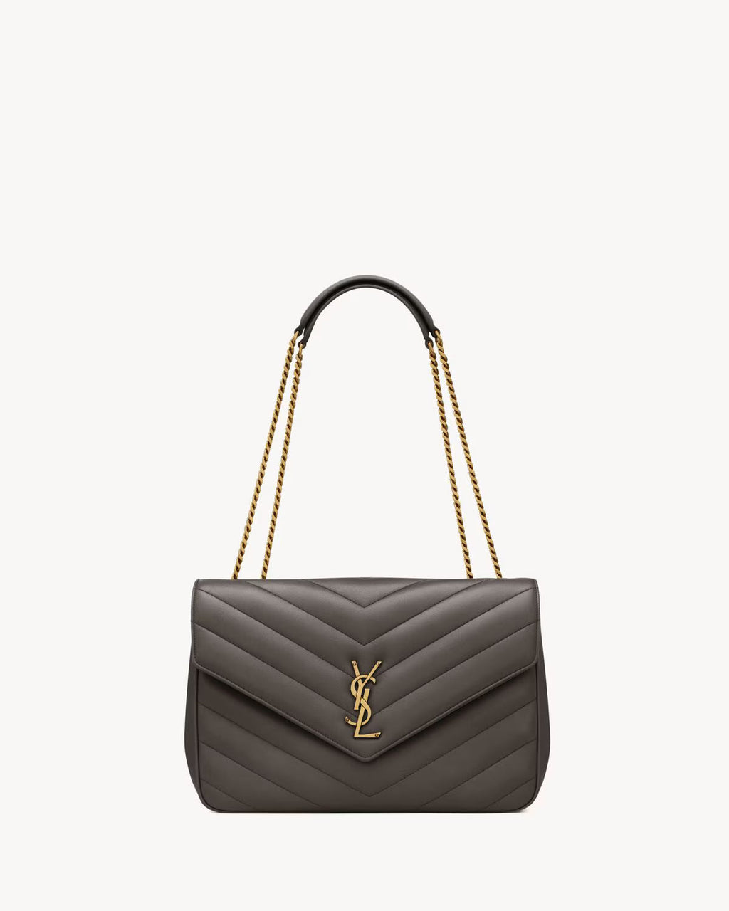 Nouvelle Quilted Shoulder Bag 31 CM (Gray Gold Logo)