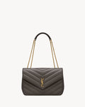 Nouvelle Quilted Shoulder Bag 31 CM (Gray Gold Logo)