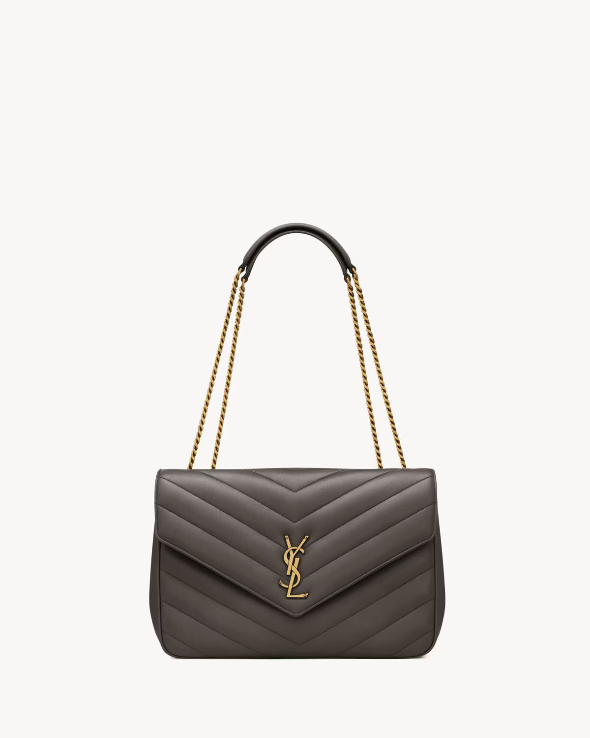 Nouvelle Quilted Shoulder Bag 31 CM (Gray Gold Logo)