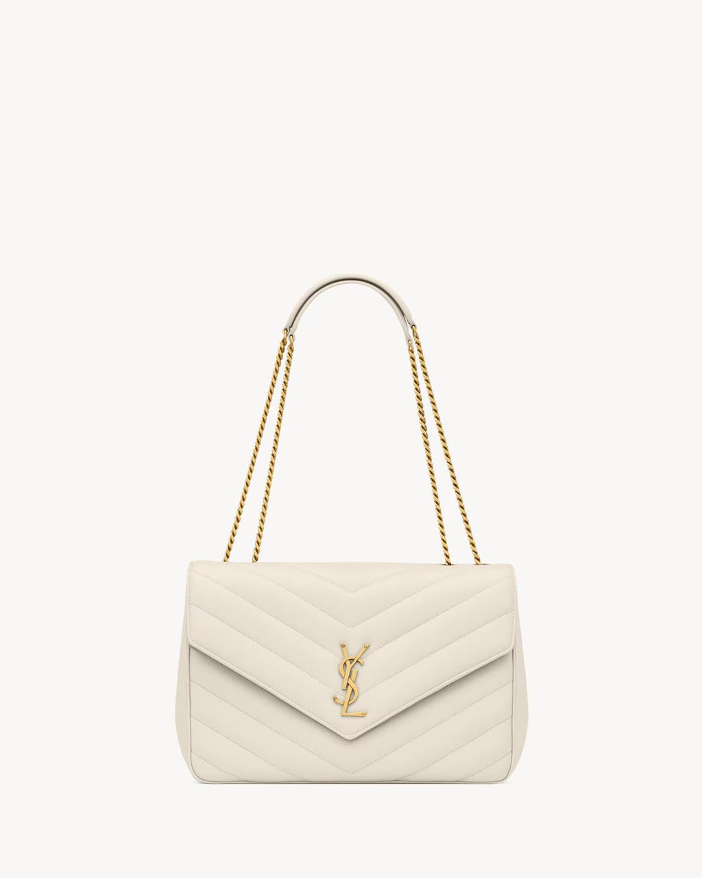 Nouvelle Quilted Shoulder Bag 31 CM (White Gold Logo)