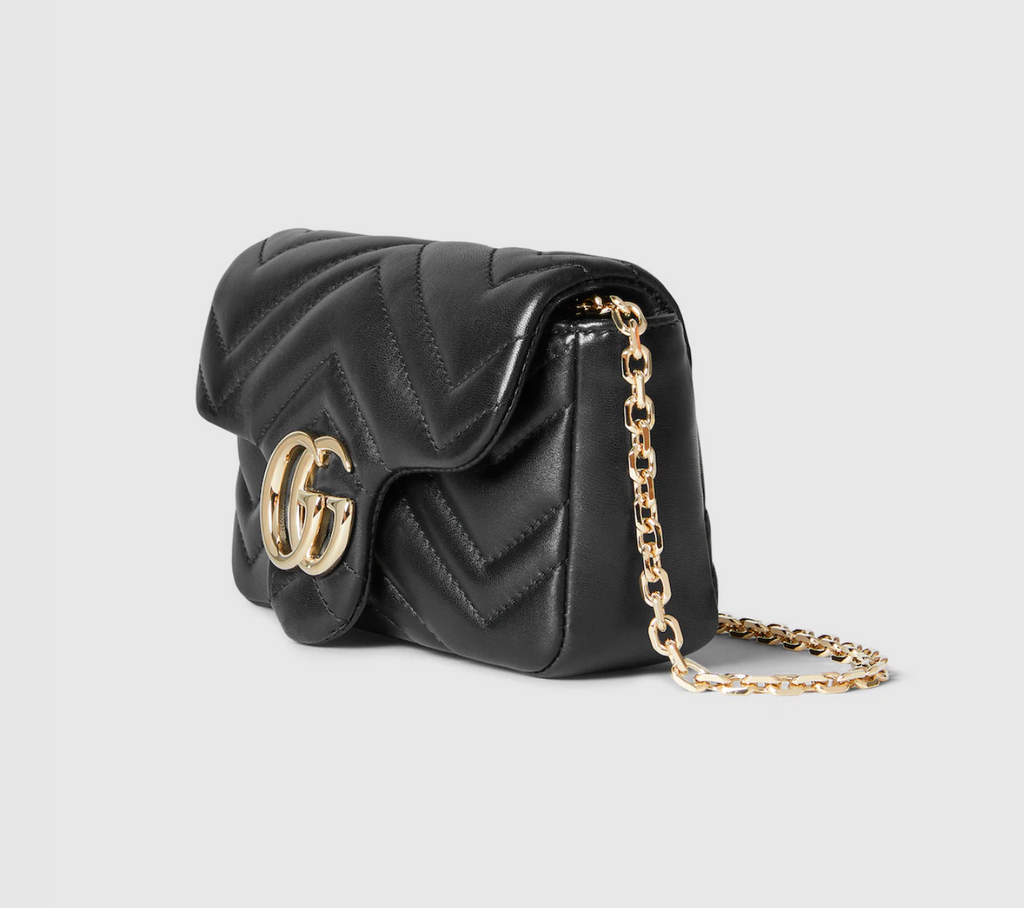 Veloura Marmont GG Mini Crossbody Bag Black