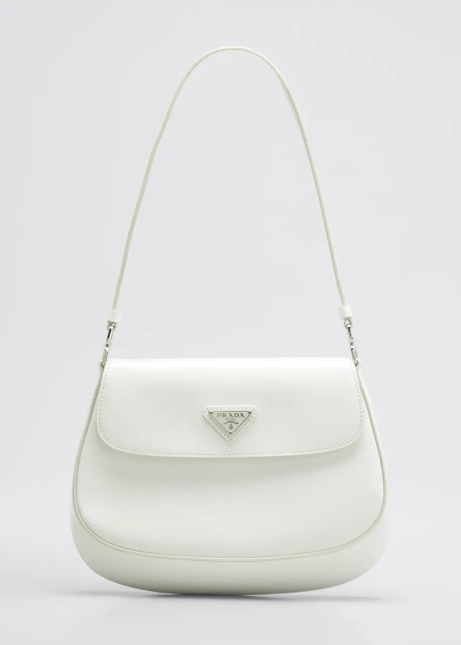 Sculpted Triangle-Accent Shoulder Bag