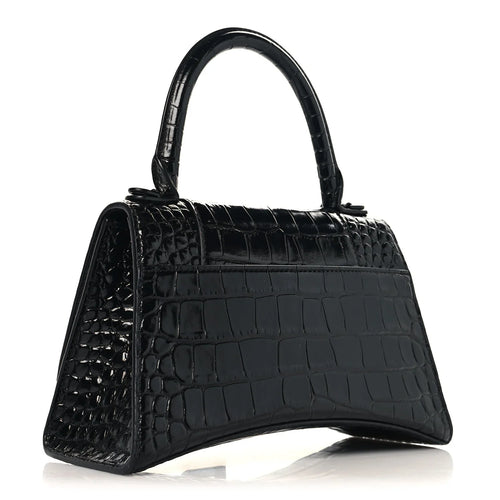 Croc-Embossed Structured Hobo Bag