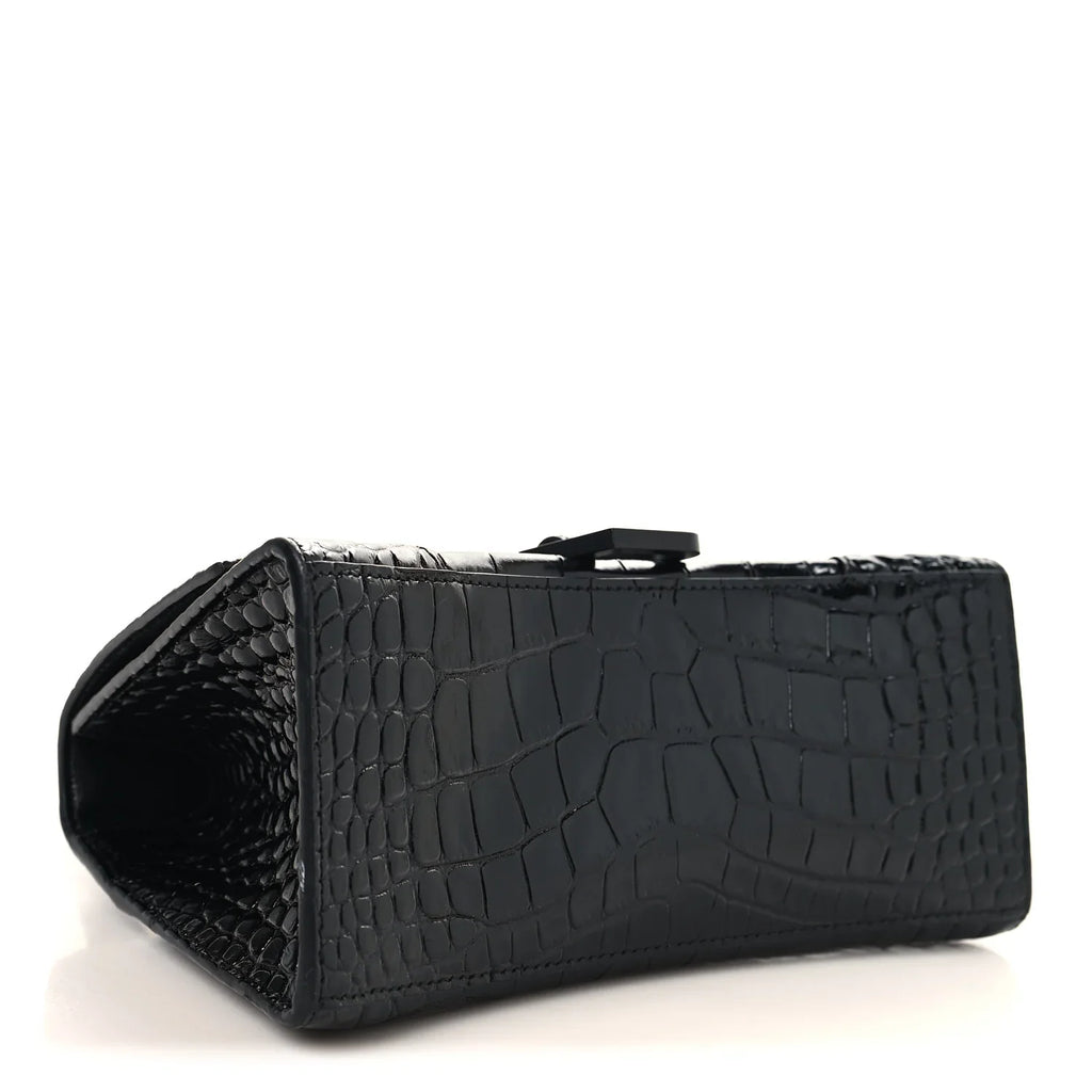 Croc-Embossed Structured Hobo Bag