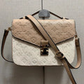 Monogram Lock Shoulder Bag (White)