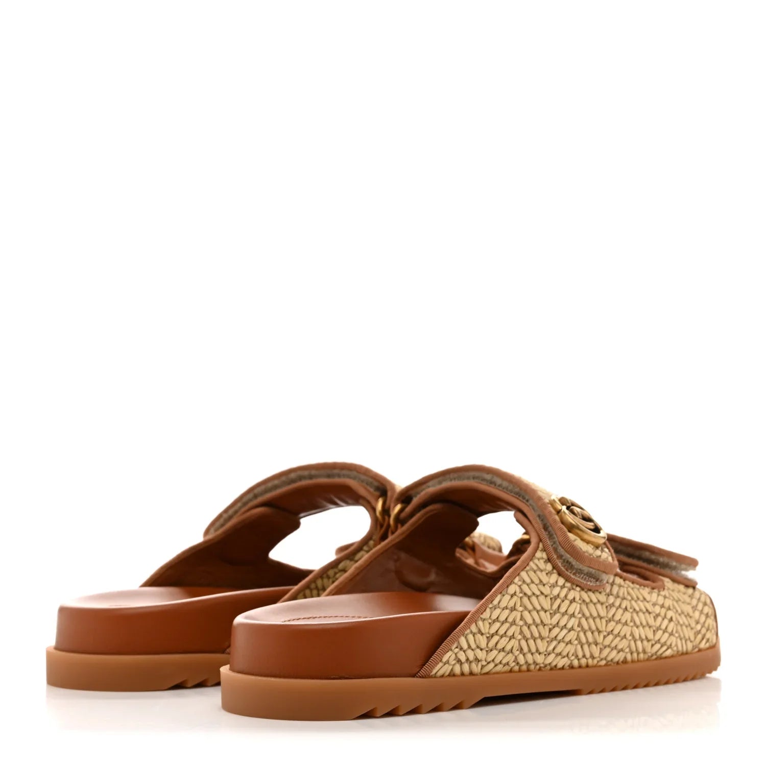 Riviera Raffia Slides (Beige)