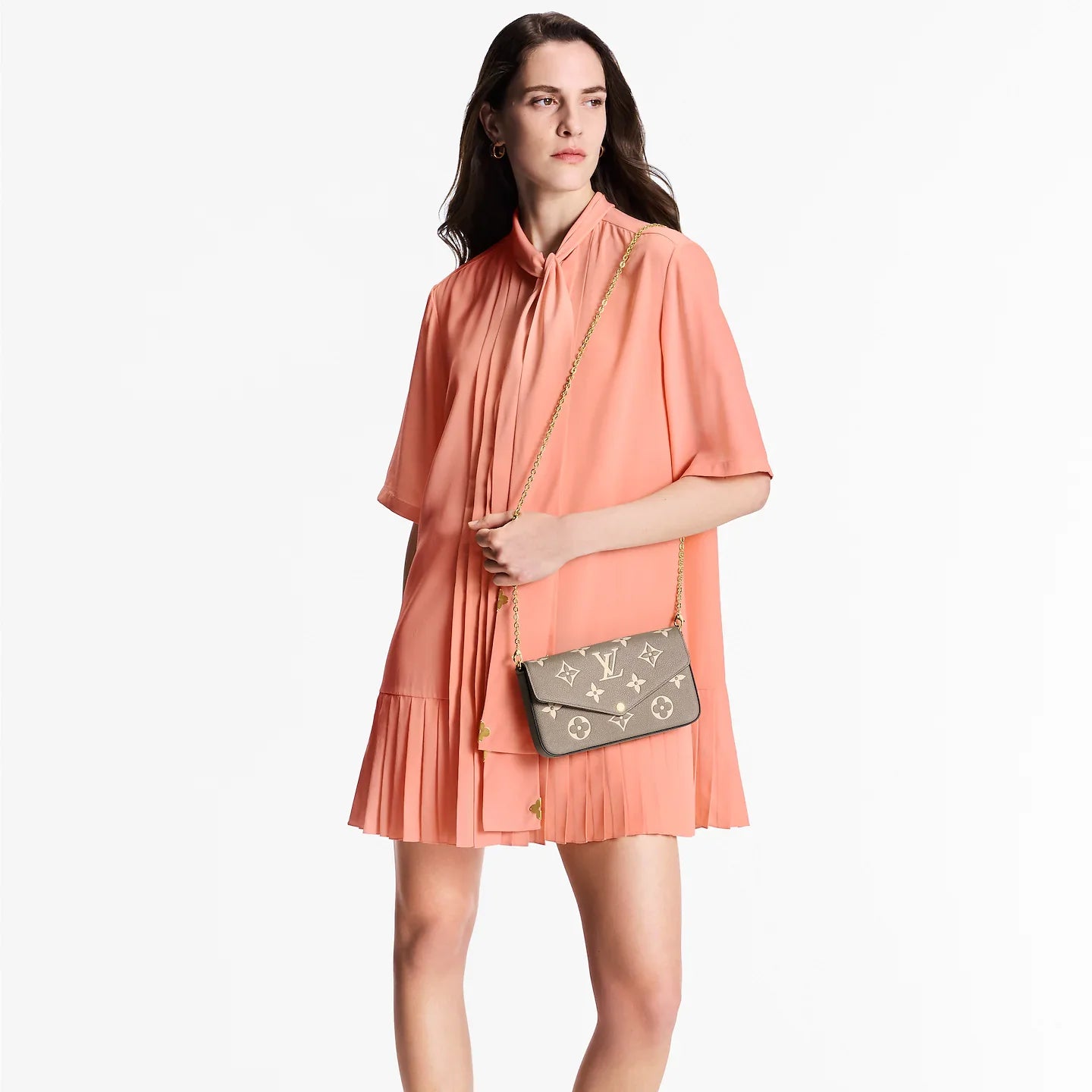 Elvienne Chain Pochette (Dove/Cream)