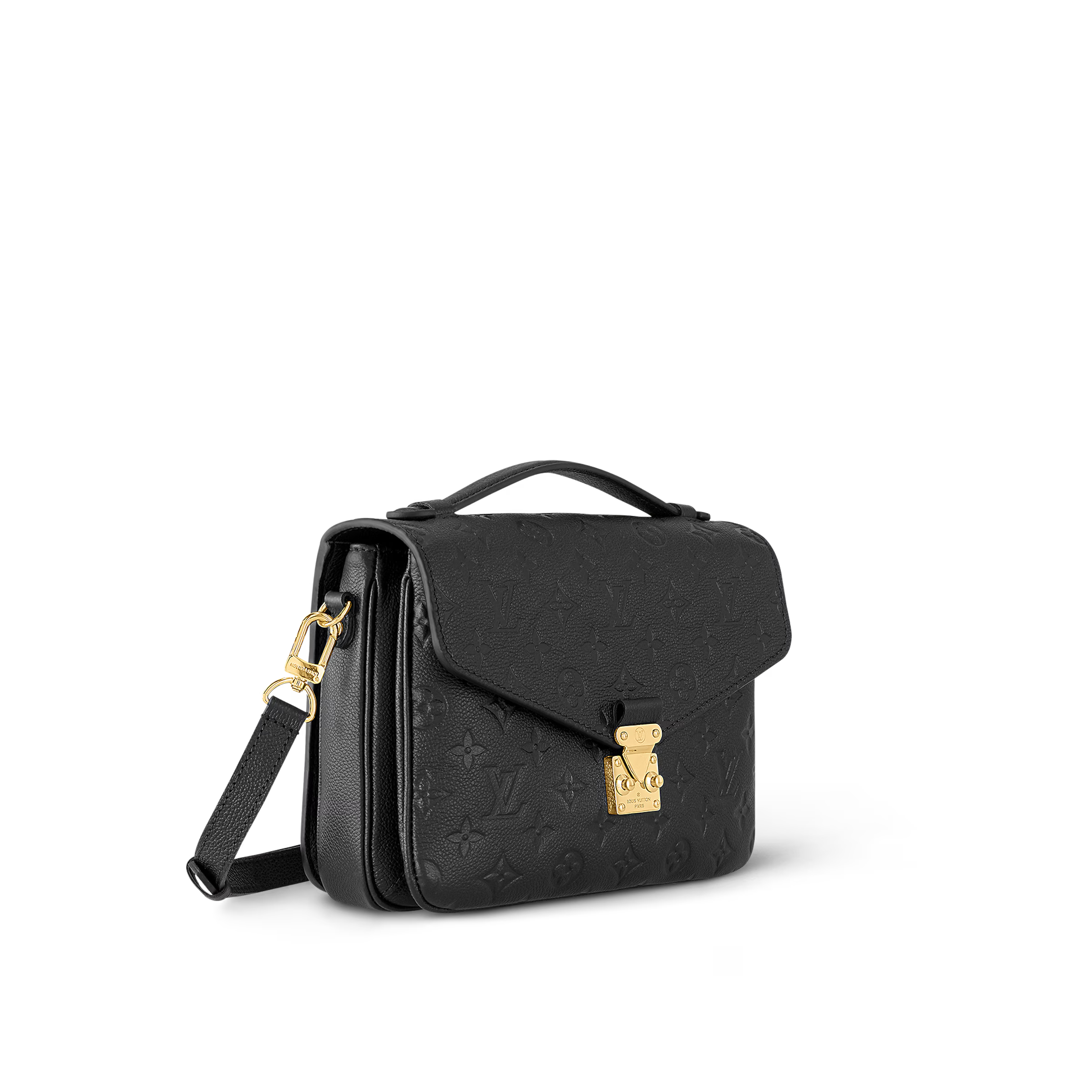 Monogram Lock Shoulder Bag (Black)