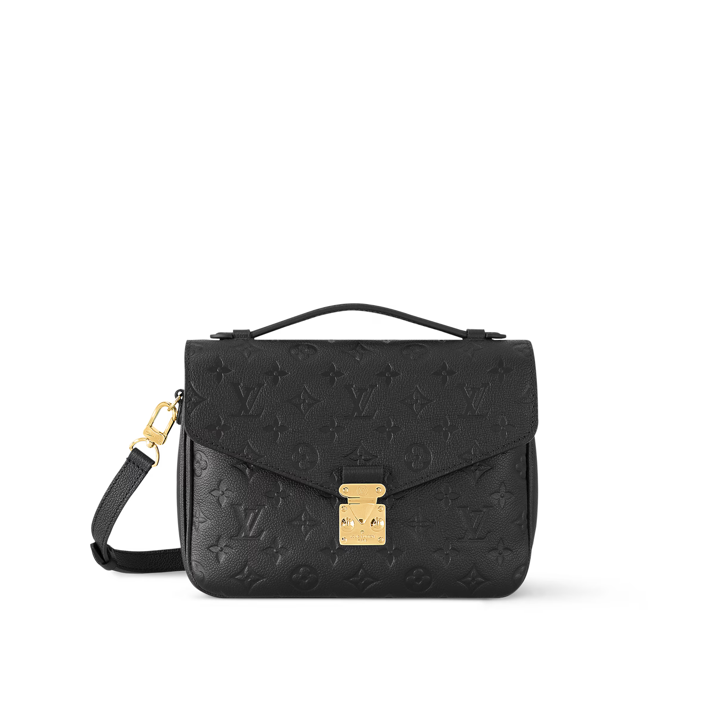 Monogram Lock Shoulder Bag (Black)