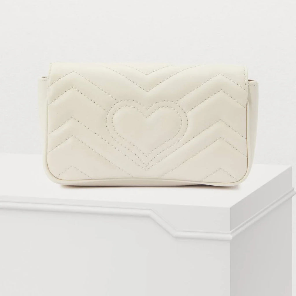 Veloura Marmont GG Mini Crossbody Bag White